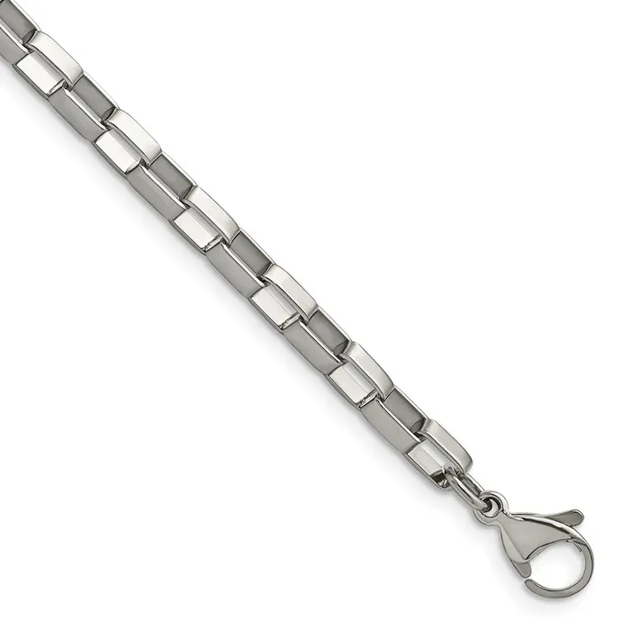 Chisel Stainless Steel Polished 48mm 8 inch Square Link Chain TreasureFineJewelers Bracelets Chisel Stainless Steel Polished 48mm 8 inch Square Link Chain TreasureFineJewelers Bracelets