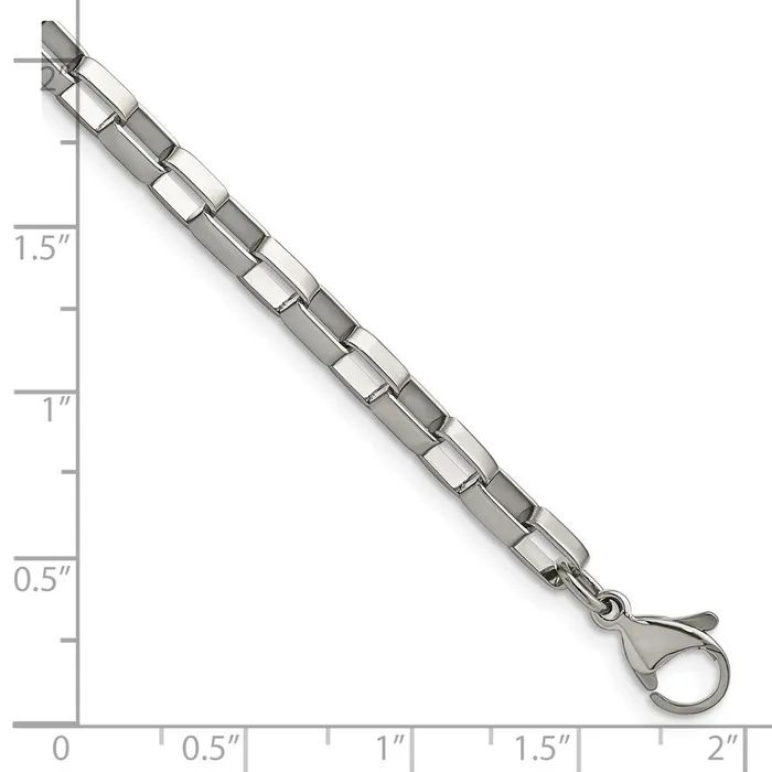 Chisel Stainless Steel Polished 48mm 8 inch Square Link Chain TreasureFineJewelers Bracelets