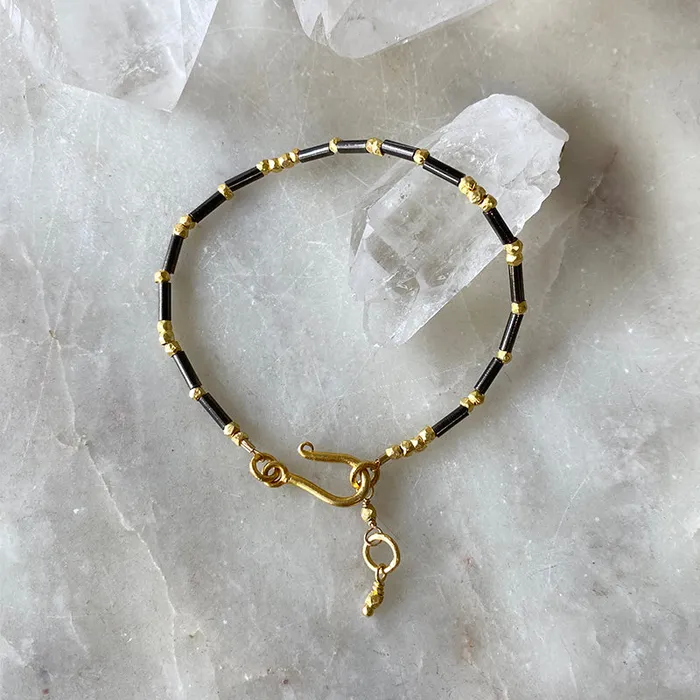 Delicate Two Tone Layering Bracelet Robindira Unsworth Bracelets