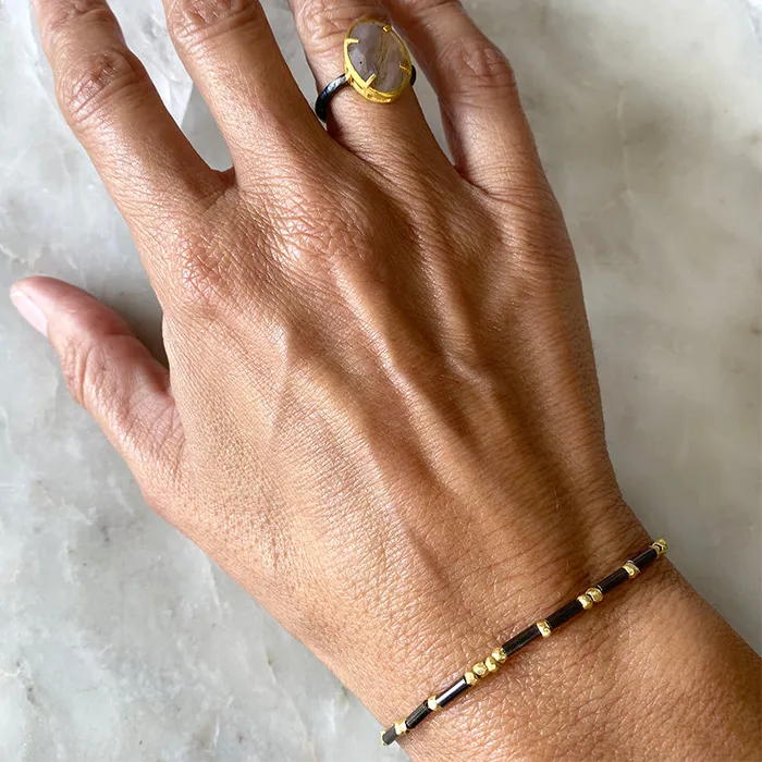 Delicate Two Tone Layering Bracelet Robindira Unsworth Bracelets