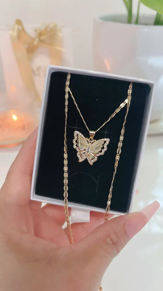 Dual Butterfly Necklace MP Jewelry Necklaces
