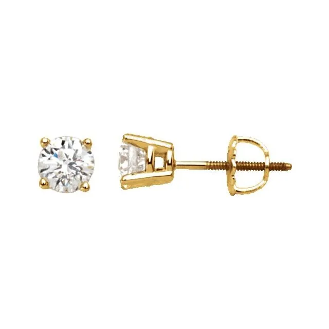 Earrings 14K Yellow 12 CTW Diamond Stud Earrings TreasureFineJewelers