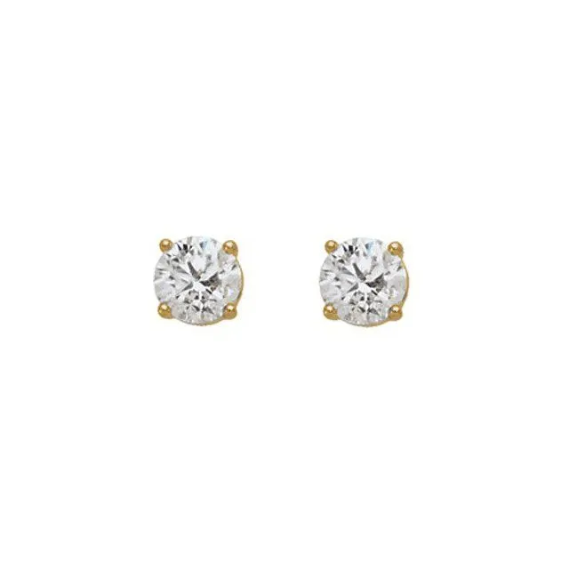 Earrings 14K Yellow 12 CTW Diamond Stud Earrings TreasureFineJewelers