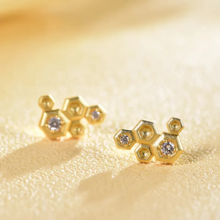 Earrings Cute Honeycomb With Honey Earrings Life With MaKs Honeycomb Bee Kind Jewelry Collection Trendolla Jewelry