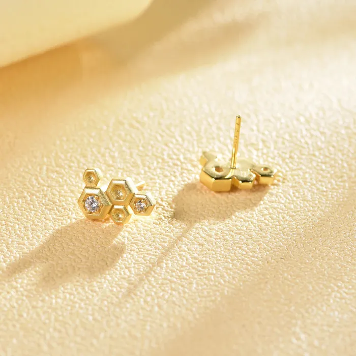 Earrings Cute Honeycomb With Honey Earrings Life With MaKs Honeycomb Bee Kind Jewelry Collection Trendolla Jewelry