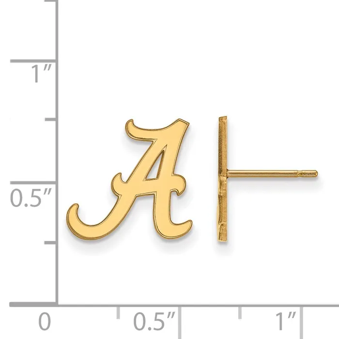 Earrings TreasureFineJewelers 14k Gold University of Alabama Letter A Small Post Earrings