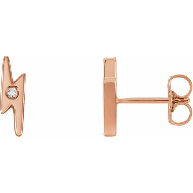 Earrings TreasureFineJewelers 14K Rose 03 CTW Diamond Lighting Bolt Earrings Earrings TreasureFineJewelers 14K Rose 03 CTW Diamond Lighting Bolt Earrings