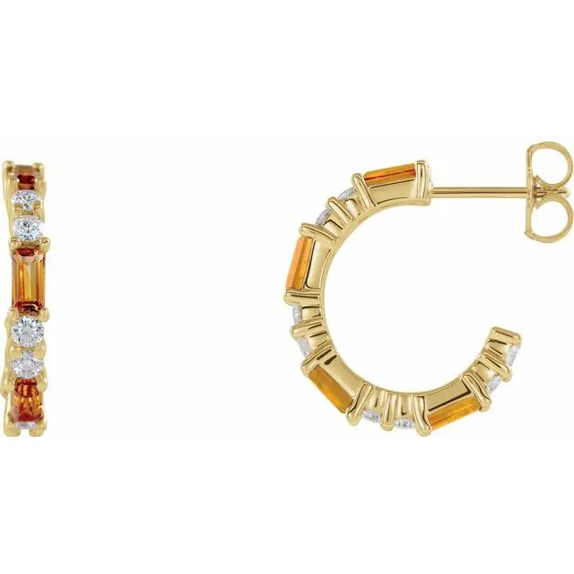 Earrings TreasureFineJewelers 14K Yellow Citrine 12 CTW Diamond Earrings Earrings TreasureFineJewelers 14K Yellow Citrine 12 CTW Diamond Earrings