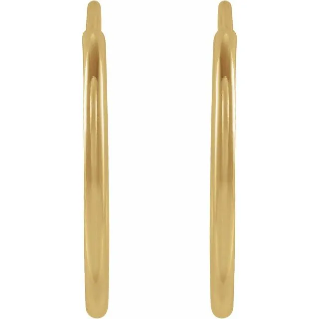 Earrings TreasureFineJewelers 14K Yellow Gold 15 mm Flexible Endless Huggie Earrings
