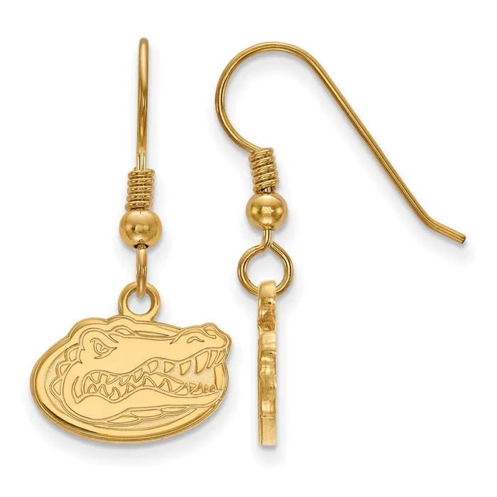 Earrings TreasureFineJewelers Sterling Silver Goldplated University of Florida Gator Extra Small Dangle Wire Earrings Earrings TreasureFineJewelers Sterling Silver Goldplated University of Florida Gator Extra Small Dangle Wire Earrings