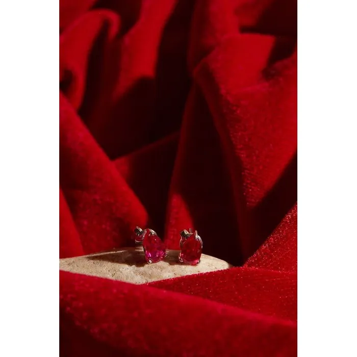 Ema Jewels Earrings Aletheia Ruby Sterling Silver Earrings