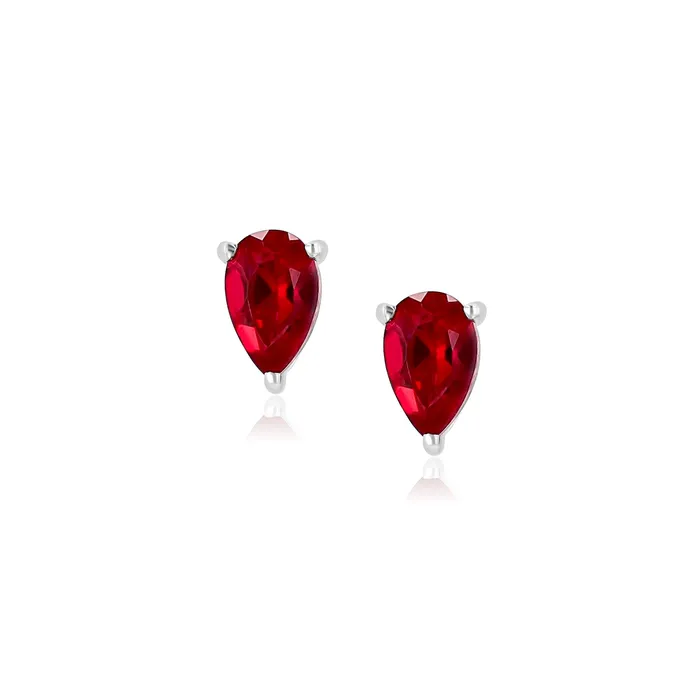 Ema Jewels Earrings Aletheia Ruby Sterling Silver Earrings