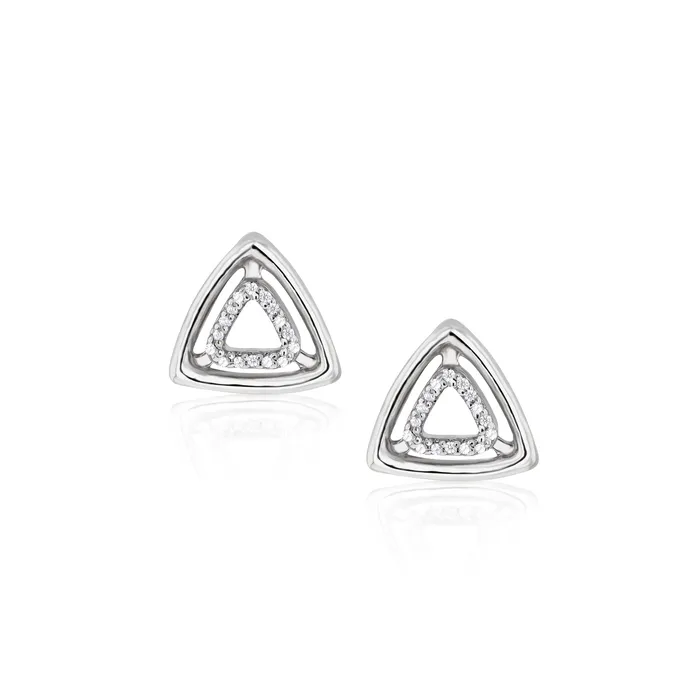 Ema Jewels Earrings Clotho Triangle Bracelet and Maya Crystal Sterling Silver Earrings SET
