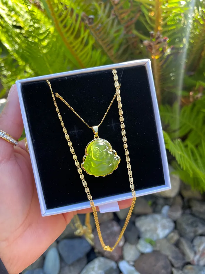 Green Quartz Buddha Necklace MP Jewelry Necklaces