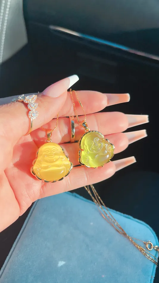 Green Quartz Buddha Necklace MP Jewelry Necklaces