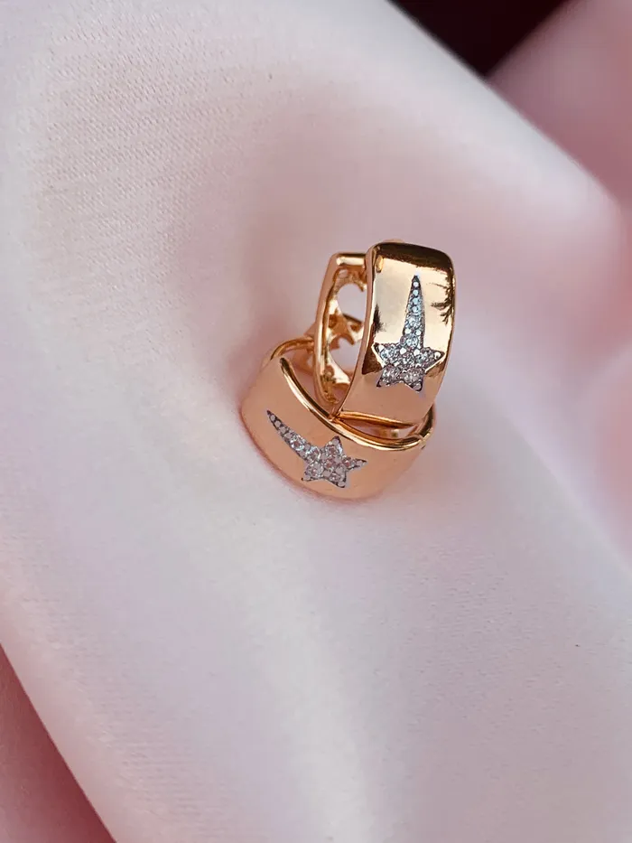 Morena and Proud Earrings Gold Star Huggies