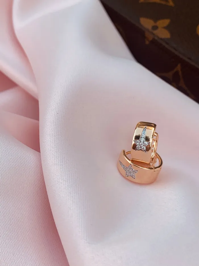 Morena and Proud Earrings Gold Star Huggies