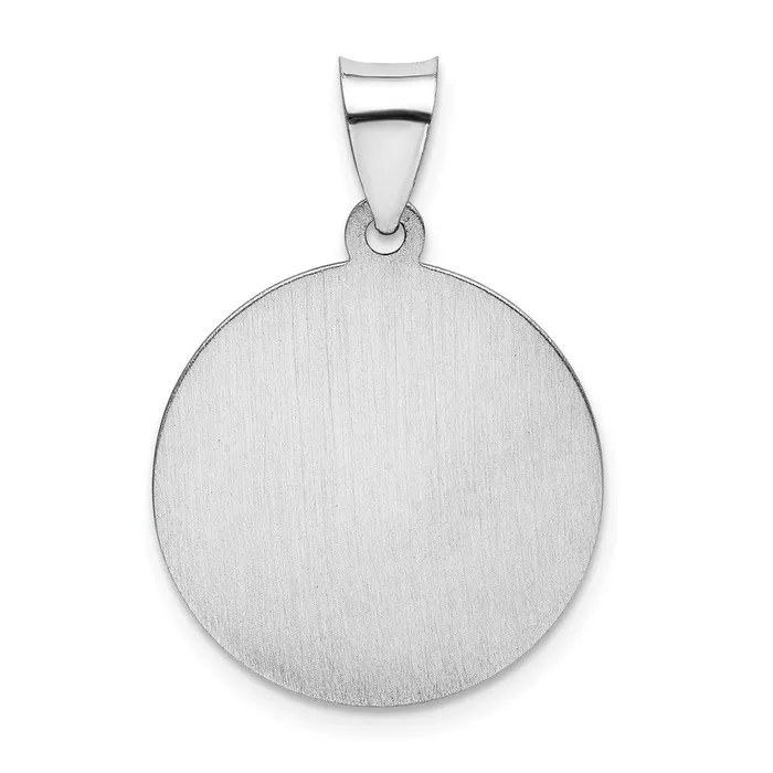 Necklaces 14k White Gold PolishedSatin St Christopher Medal Hollow Pendant TreasureFineJewelers