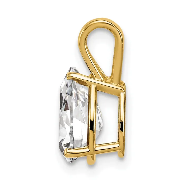 Necklaces 14k Yellow Gold 9x6mm Pear Cubic Zirconia pendant TreasureFineJewelers