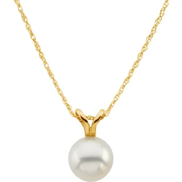 Necklaces 14K Yellow Gold Akoya Cultured Pearl 18 Necklace TreasureFineJewelers Necklaces 14K Yellow Gold Akoya Cultured Pearl 18 Necklace TreasureFineJewelers