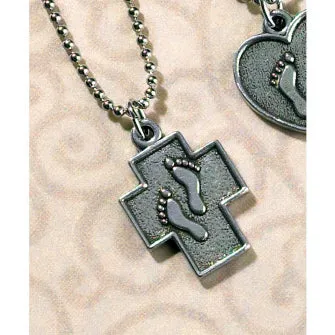 Necklaces Footprints Cross Pendant Catholic Gifts Canada