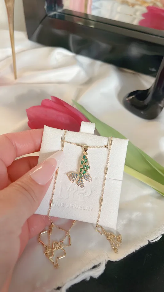Necklaces MP Jewelry Emerald Butterfly Necklace