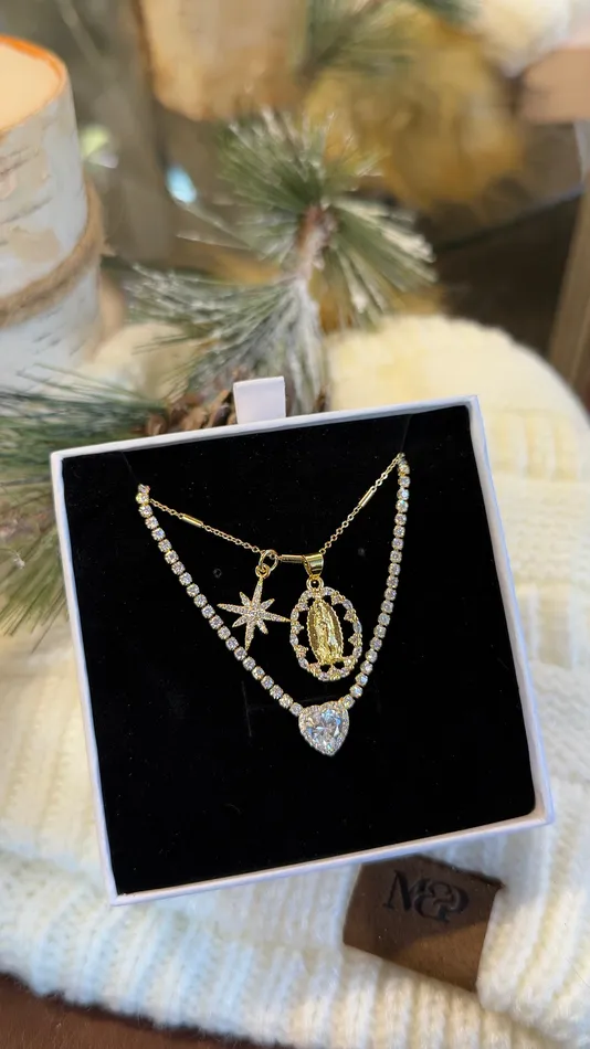 Necklaces MP Jewelry Italian Lady of Guadalupe Necklace Set Necklaces MP Jewelry Italian Lady of Guadalupe Necklace Set