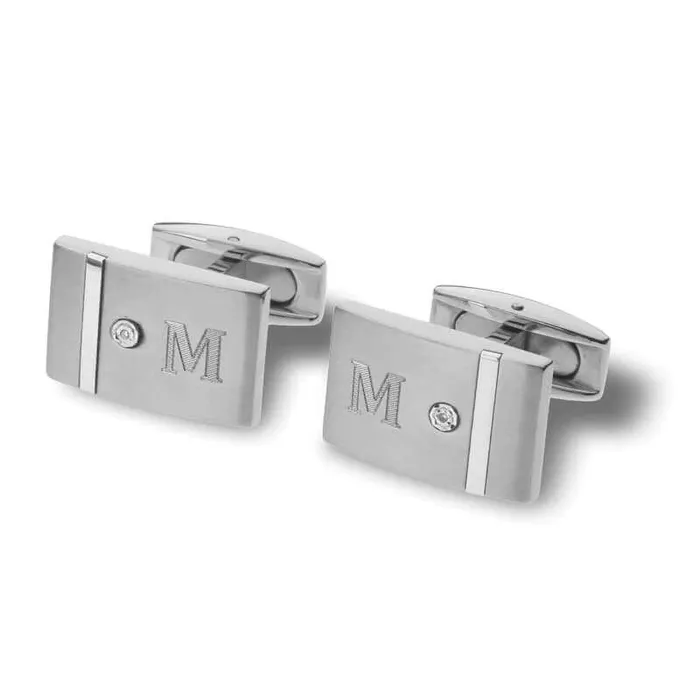 Necklaces Mens Cubic Zirconia Diamond Accent Rectangular Engravable Cuff Links in Stainless Steel 1 Initial of Trendolla Trendolla Jewelry Necklaces Mens Cubic Zirconia Diamond Accent Rectangular Engravable Cuff Links in Stainless Steel 1 Initial of Trendolla Trendolla Jewelry