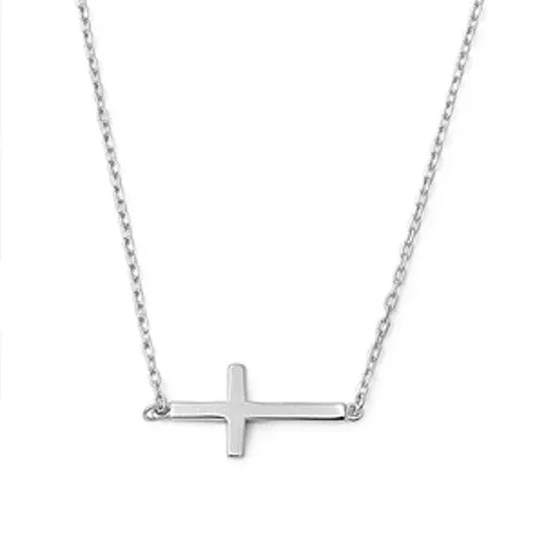 Necklaces North Arrow Shop Plain Sideways Cross Necklace 925 Sterling Silver 1719 Adjustable Chain Necklaces North Arrow Shop Plain Sideways Cross Necklace 925 Sterling Silver 1719 Adjustable Chain