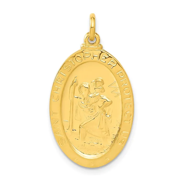 Necklaces Sterling Silver 24k Goldplated Saint Christopher Basketball Medal Pendant TreasureFineJewelers Necklaces Sterling Silver 24k Goldplated Saint Christopher Basketball Medal Pendant TreasureFineJewelers