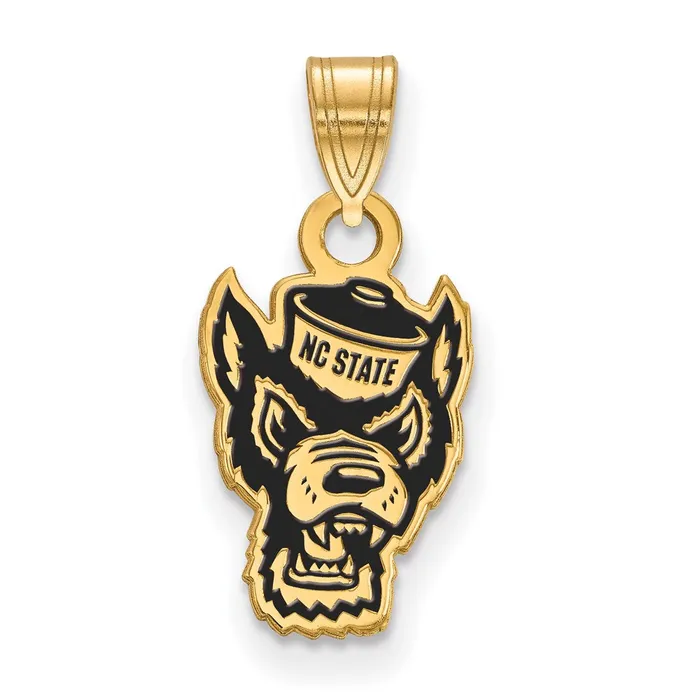 Necklaces Sterling Silver Goldplated North Carolina State University Wolf Small Enameled Pendant TreasureFineJewelers Necklaces Sterling Silver Goldplated North Carolina State University Wolf Small Enameled Pendant TreasureFineJewelers