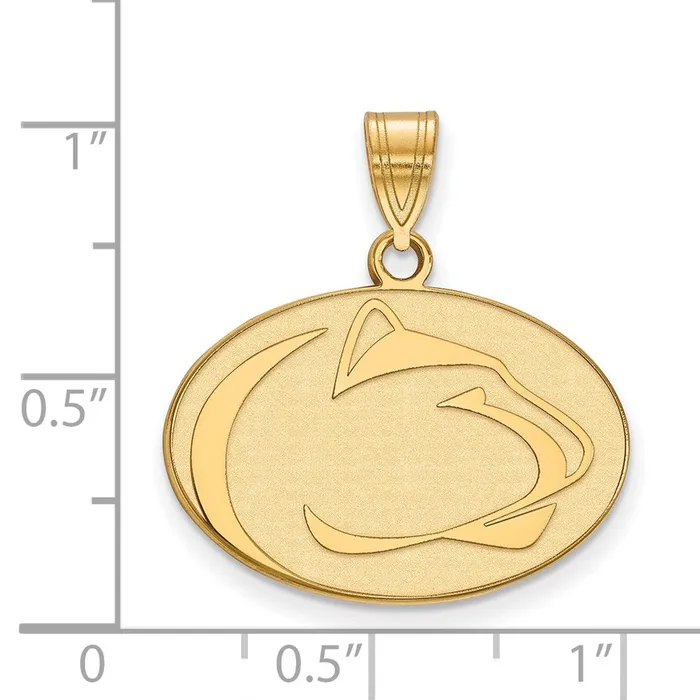 Necklaces Sterling Silver Goldplated Penn State University Lion Medium Pendant TreasureFineJewelers