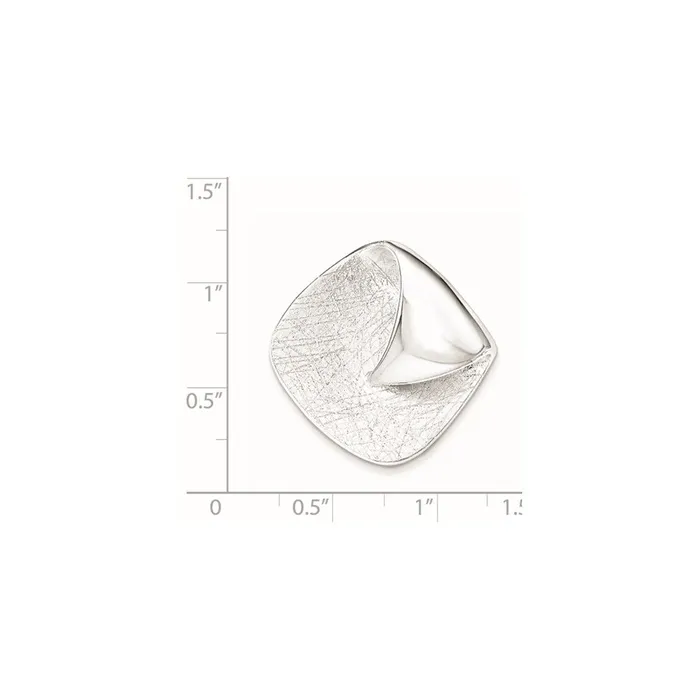 Necklaces Sterling Silver Polished Textured Folded Chain Slide Pendant TreasureFineJewelers