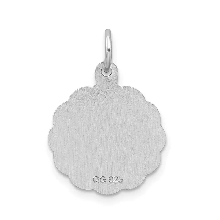 Necklaces Sterling SilverRhodiumplated Brocaded Letter P Initial Pendant TreasureFineJewelers