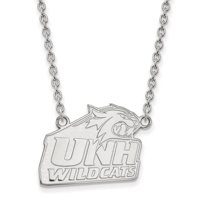 Necklaces Sterling Silver Rhodiumplated University of New Hampshire Large Pendant 18 inch Necklace TreasureFineJewelers Necklaces Sterling Silver Rhodiumplated University of New Hampshire Large Pendant 18 inch Necklace TreasureFineJewelers