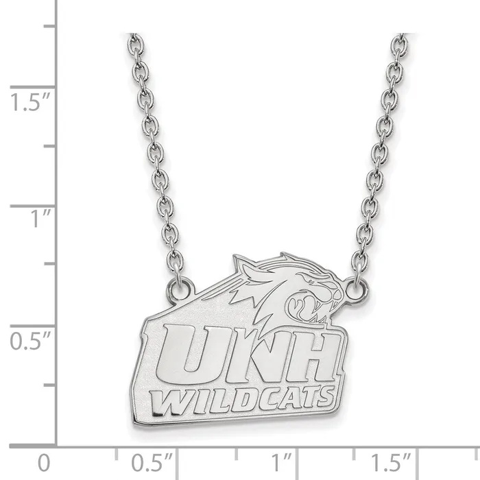 Necklaces Sterling Silver Rhodiumplated University of New Hampshire Large Pendant 18 inch Necklace TreasureFineJewelers