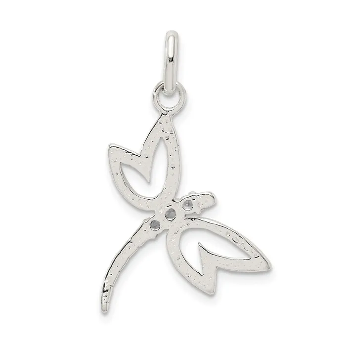 Necklaces Sterling Silver With CZ Dragonfly Pendant TreasureFineJewelers