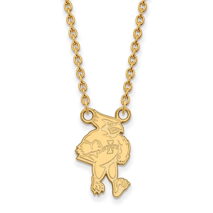 Necklaces TreasureFineJewelers 10K Yellow Gold Iowa State University Large Pendant wilth Necklace Necklaces TreasureFineJewelers 10K Yellow Gold Iowa State University Large Pendant wilth Necklace
