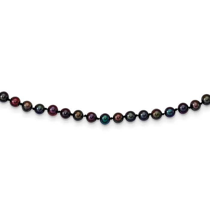 Necklaces TreasureFineJewelers 14k 45mm Black Near Round Freshwater Cultured Pearl Necklace Necklaces TreasureFineJewelers 14k 45mm Black Near Round Freshwater Cultured Pearl Necklace