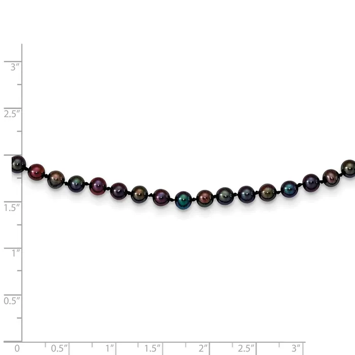Necklaces TreasureFineJewelers 14k 45mm Black Near Round Freshwater Cultured Pearl Necklace