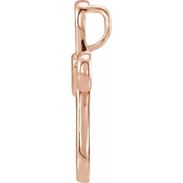 Necklaces TreasureFineJewelers 14K Rose Cross with Heart Pendant