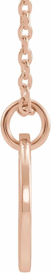 Necklaces TreasureFineJewelers 14K Rose Gold Initial A 10 mm Disc 1618 Necklace