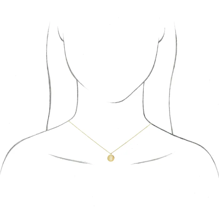 Necklaces TreasureFineJewelers 14K Rose Gold Initial A 10 mm Disc 1618 Necklace
