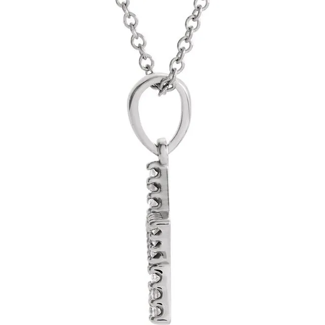 Necklaces TreasureFineJewelers 14K White Gold 18 CTW Diamond Petite Star 16 Necklace