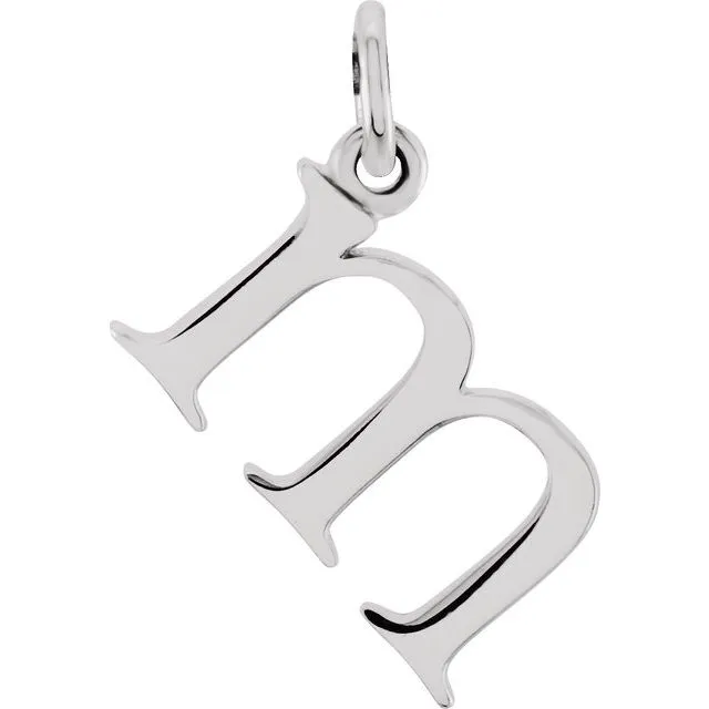 Necklaces TreasureFineJewelers 14K White Gold Lowercase Initial M Pendant Necklaces TreasureFineJewelers 14K White Gold Lowercase Initial M Pendant