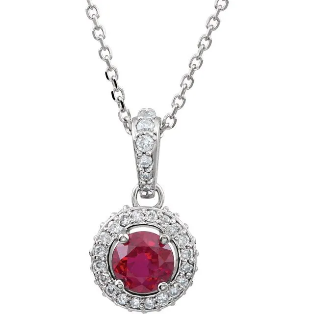 Necklaces TreasureFineJewelers 14K White Gold Natural Ruby 15 CTW Natural Diamond 18 Necklace Necklaces TreasureFineJewelers 14K White Gold Natural Ruby 15 CTW Natural Diamond 18 Necklace