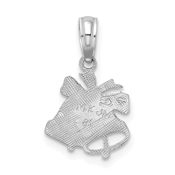 Necklaces TreasureFineJewelers 14K White Gold Polished Christmas Bells Pendant