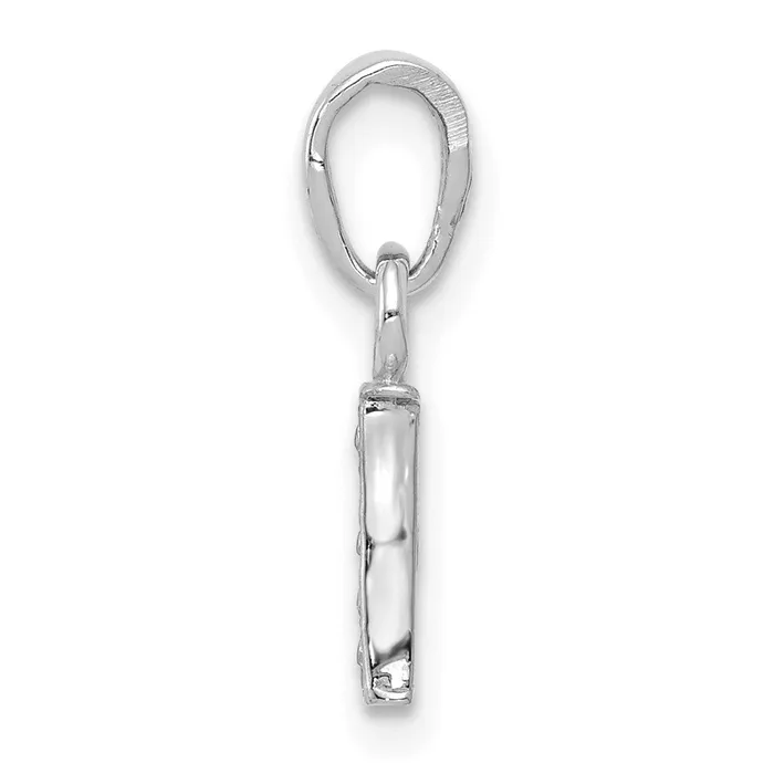 Necklaces TreasureFineJewelers 14k White Gold Rhodiumplated Diamond Letter I Initial Pendant