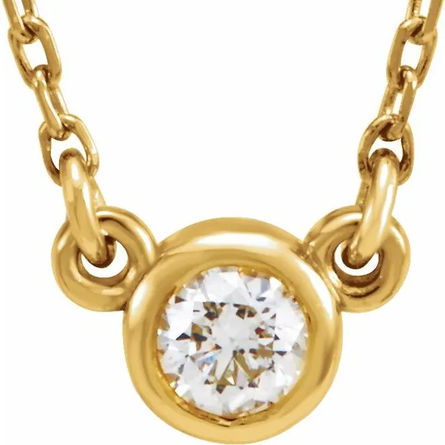 Necklaces TreasureFineJewelers 14K Yellow Gold 14 CT Natural Diamond Solitaire 18 Necklace Necklaces TreasureFineJewelers 14K Yellow Gold 14 CT Natural Diamond Solitaire 18 Necklace
