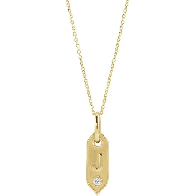 Necklaces TreasureFineJewelers 14K Yellow Gold Initial J 05 CT Natural Diamond 1618 Necklace Necklaces TreasureFineJewelers 14K Yellow Gold Initial J 05 CT Natural Diamond 1618 Necklace